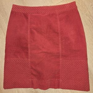 ETT TAIA Red Women's Skirt, Velvet, Zip Pencil, 4, Vintage Style